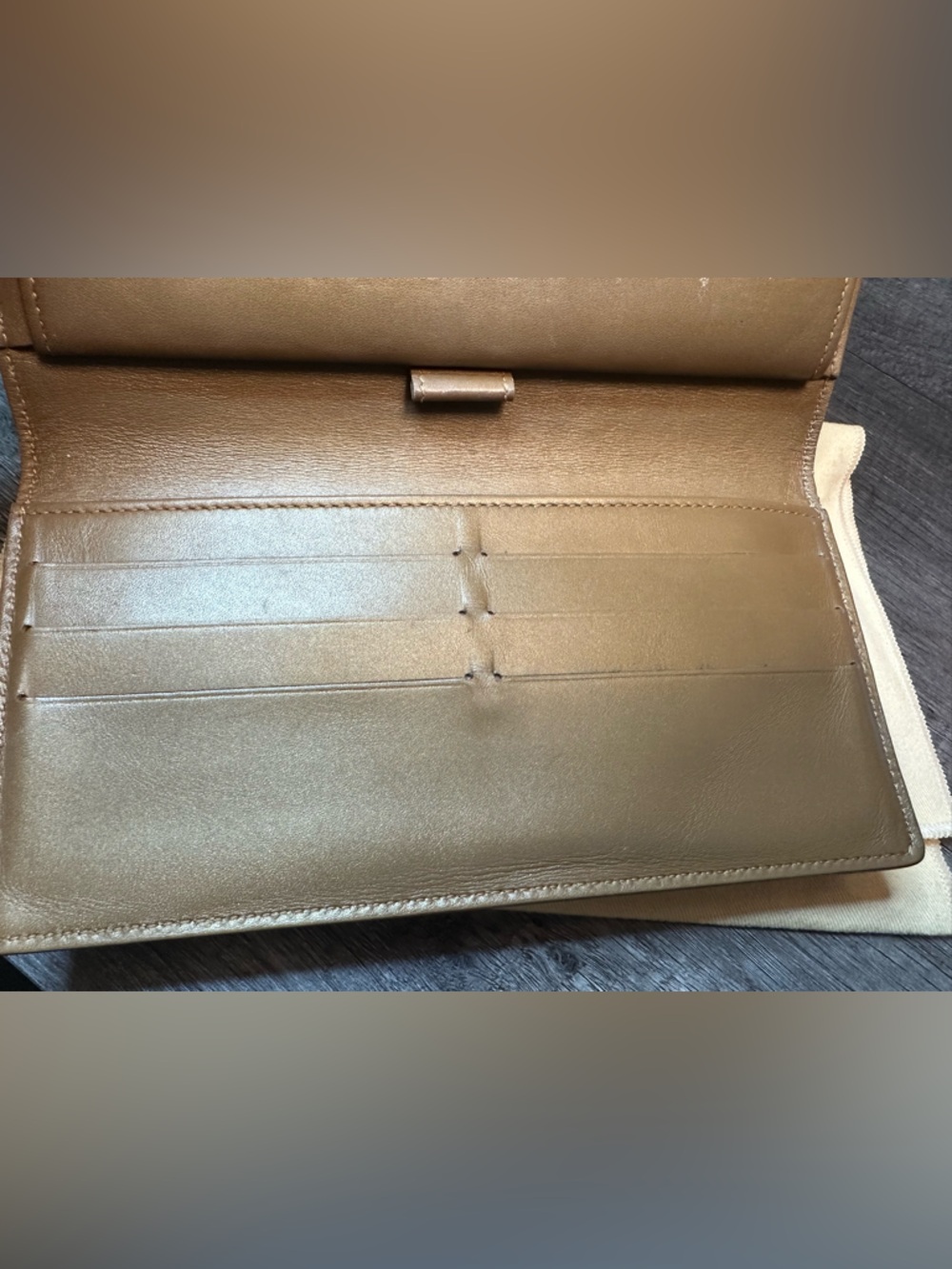 Louis Vuitton Matte Gold Monogram Long Wallet. Rare - Picture 12 of 14